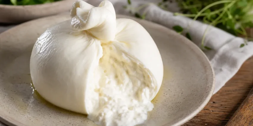 Burrata med krämig fyllning av stracciatella