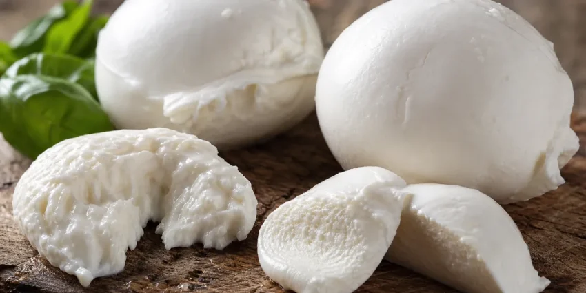Mozzarella av komjölk och buffelmjölk